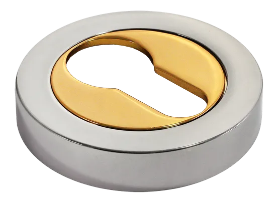 LUX-KH-R2 COT, накладка на евроцилиндр, цвет - глянцевый хром/золото фото купить Ставрополь