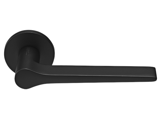 LAND ручка дверная  на круглой розетке 6 мм, MH-60-R6 BL, цвет - чёрный фото купить Ставрополь